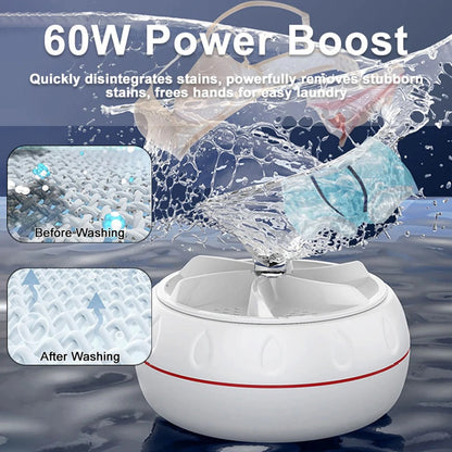 Mini Ultrasonic USB Turbo Washer for Travel & Home